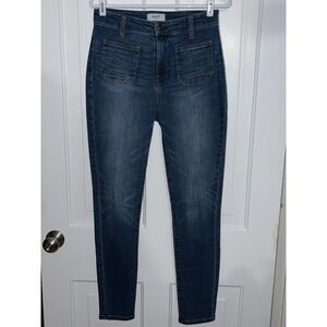 OAT New York Women's Blue Wash High Rise Utility Pocket Jeans Size 28